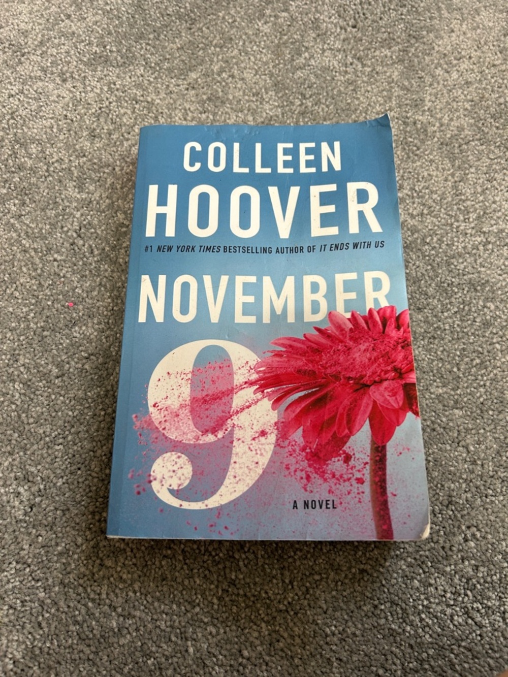 Colleen Hoover "November 9" Paperback Book - Blue & Pink Cover